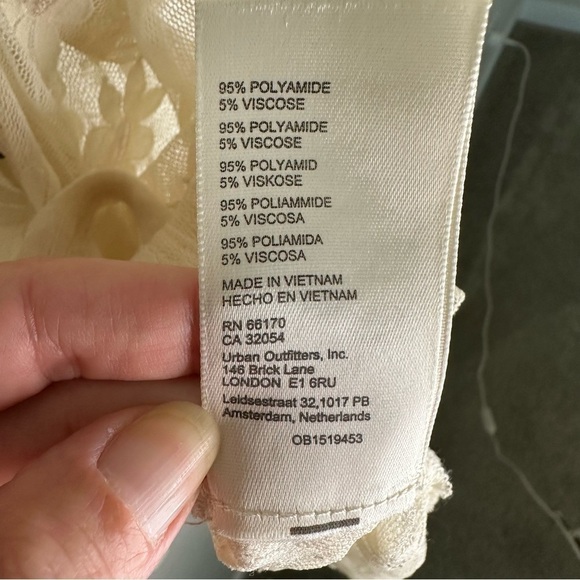 FREE PEOPLE Flower Fields Sheer Button-Front Shirt - Beige - Sz M - Picture 5 of 9